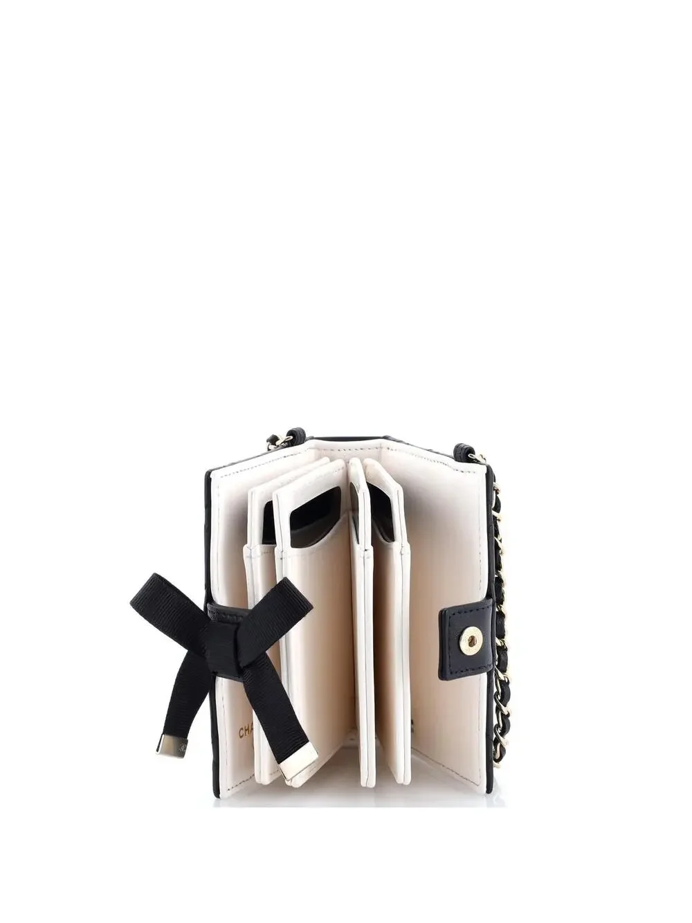 Chanel Cc Book Card Holder With Chain #186840C38B